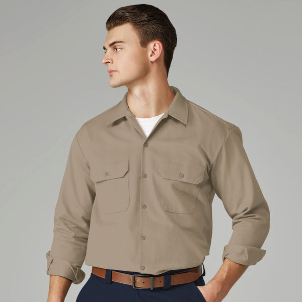 Camisa gruesa de gabardina de manga larga