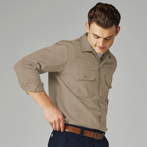 Camisa gruesa de gabardina de manga larga