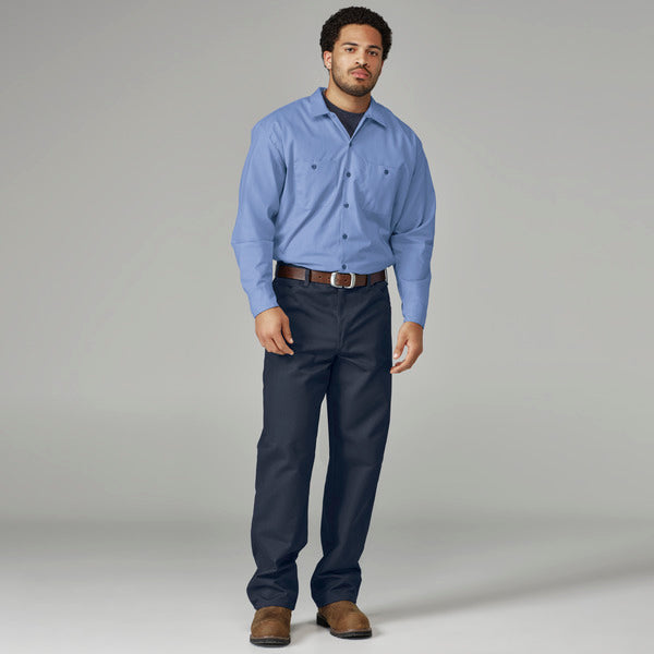 Pantalón con corte de mezclilla de gabardina de uso rudo