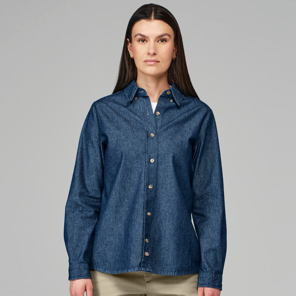 Blusa de manga larga de mezclilla