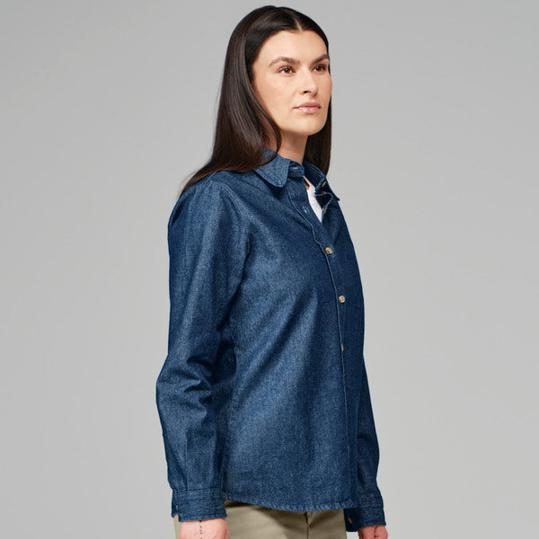 Blusa de manga larga de mezclilla